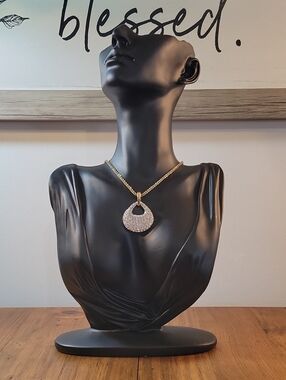 Nolan Miller Exceptional Pave Enhancer Pendant Cutout Oval Elegant w\925 Chain